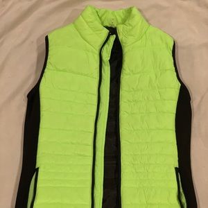 Lime green puffer vest